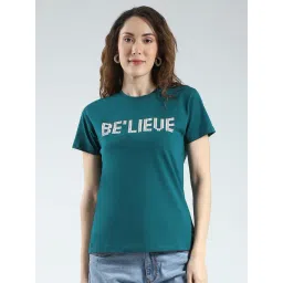 Monte Carlo Teal Cotton Lycra Printed Top-picture-12