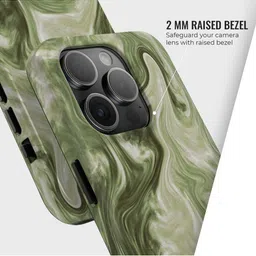 PEEPERLY Women Moss Marble Printed Impact Resistant iPhone 13 Pro Crystal Back Case image 5