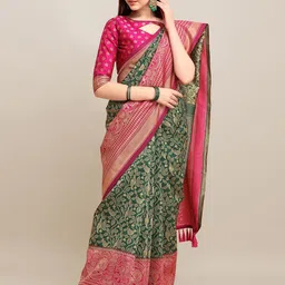 DIVASTRI Woven Design Zari Silk Blend Saree-picture-35