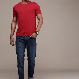 WROGN Men Mid Rise Slim Fit Light Fade Stretchable Jeans image 2