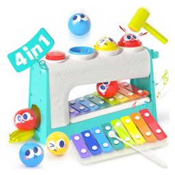 Sanjary 4 in 1 Musical Pounding Xylophone Baby Toys 6-12-18 Months, Montessori Learning Toys for Toddlers color design may vary-picture-38