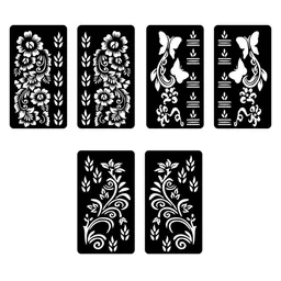 VOORKOMS Set Of 3 Mehndi Design Stencil Stickers image 3