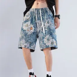 KPOP Men Floral Printed Shorts-picture-14