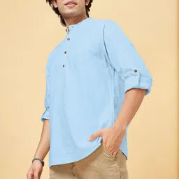 Fifth U Men Turquoise Blue Kurta-picture-35