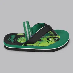 Kidsville Marvel Avengers Featuring Hulk Detailed Flip Flops - Green image 4
