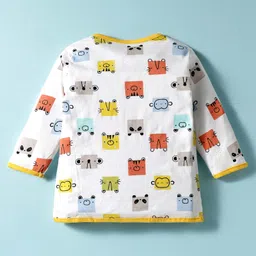 OHMS Single Jersey Knit Full Sleeves Night Suit With Space Theme Print Pack Of 2 - Yellow & White image 3