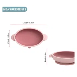 BiBaDo Silicone Suction Bowl - Non-Slip, Easy Scoop Oval Shape Feeding Bowl for Baby- BPA Free (Pink) image 3