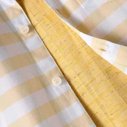 Dapper Dudes Half Sleeves Striped Shirt With Attached Tee - Yellow image 4