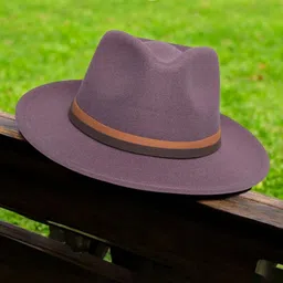CHOKORE Unisex Purple Solid Fedora Hat-picture-31