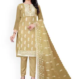 Maroosh Embroidered Thread Work Organza Unstitched Dress Material-picture-27