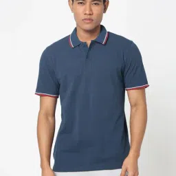 R&B Navy Slim Fit Polo T-Shirt-picture-18