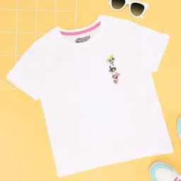 Pantaloons Junior Girls Bright White Cotton Printed T-Shirts-image-10