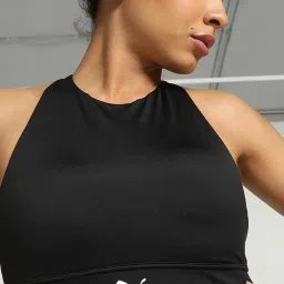 Puma Black Logo Print Sports Bra image 5