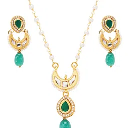 AARSEE OFFICIAL Anti-Tarnish 22KT Gold-Plated Lush Moonlit Pearl Chain Necklace Set image 5