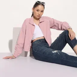 SHOWOFFFF Pink Solid Jacket image 5