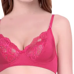 AROUSY Pink Self Pattern Bra Panty Set image 5