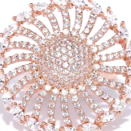 Priyaasi Rose Gold-Plated American Diamond Studded Finger Ring image 5