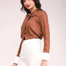 Fablestreet Brown Polka Dots Top image 5