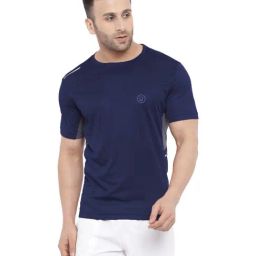 Chkokko Navy Regular Fit Sports T-Shirt-picture-6