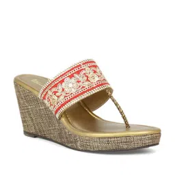 Inc.5 Women's Red T-Strap Wedges-picture-14