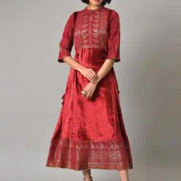 Wishful by W Red Embellished A-Line Dress-image-54