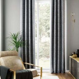 Bianca TREMEZZO Silver Faux Silk 9 Ft. Long Door Curtain - Set of 2-picture-29
