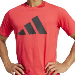 Adidas Red Regular Fit Logo Printed Sports T-Shirt image 5