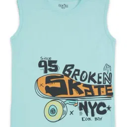 Palm Tree Kids Blue Cotton Printed Vest-picture-17