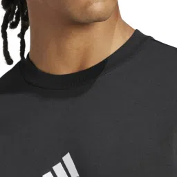 Adidas Black Cotton Regular Fit Sports T-Shirt image 5
