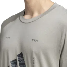 Adidas Grey Regular Fit Logo Printed Sports T-Shirt image 5