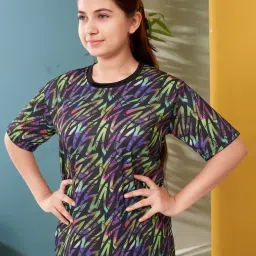 Aarika Kids Green & Black Printed Top with Pants image 5