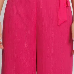 Zink London Pink Regular Fit High Rise Palazzos image 5