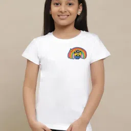 Kidsville Minions Printed White T-Shirt For Girls-picture-28