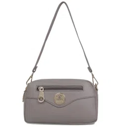Esbeda Grey PU Solid Sling Handbag image 5