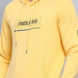 Monte Carlo Yellow Regular Fit Printed Hooded Sweatshirt image 5
