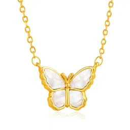 Peora Gold Plated Contemporary Synthetic Stone Butterfly Stud Pendant & Earring image 5