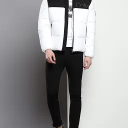 Calvin Klein Bright White Regular Fit Colour Block Puffer Jacket image 5