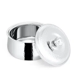 FNS Genoa Silver Double Wall Insulated Designer Hot Pot Food Warmer Casserole with Lid (3000 ml) image 2