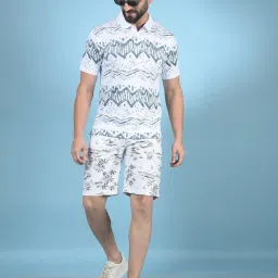 Crimsoune Club White Cotton Regular Fit Floral Shorts image 5