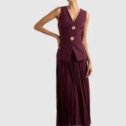 Larissa Petite Pleated Vest Maxi Dress-image-56