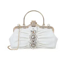 AKIKI LONDON White EALING Embellished Small Clutch-image-60