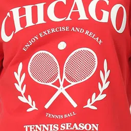 Vividartsy Red Cotton Graphic Print Co-Ord Set image 5