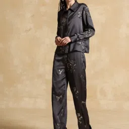 KAZO Dark Grey Embellished Casual Trousers image 5