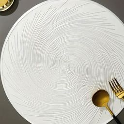 Dakshya Industries 2-Pcs Self Design Round Table Placemats-picture-41