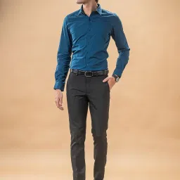 Turtle Black Slim Fit Chequered Trousers image 5