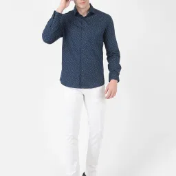 Turtle Blue Cotton Regular Fit Printed Shirt image 5