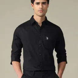 U.S. Polo Assn. Black Cotton Regular Fit Shirt-picture-44