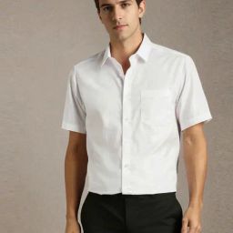 Louis Philippe White Cotton Regular Fit Shirt-picture-3