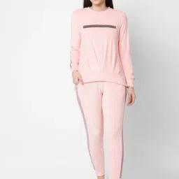Sweet Dreams Pink Blended Graphic Print Sweatshirt With Trackpants image 4