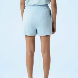 RAREISM Blue Cotton Blend Solid Shorts image 2